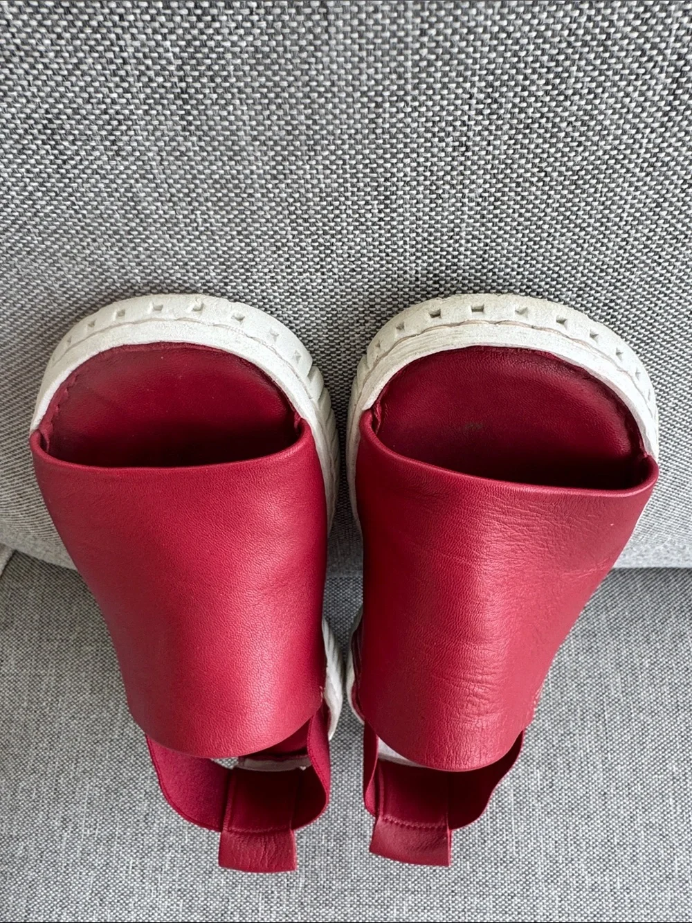 Rizoli Red Genuine Leather Ivoire Slingback slight Platform padded bed Sandals 8